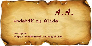 Andaházy Alida névjegykártya